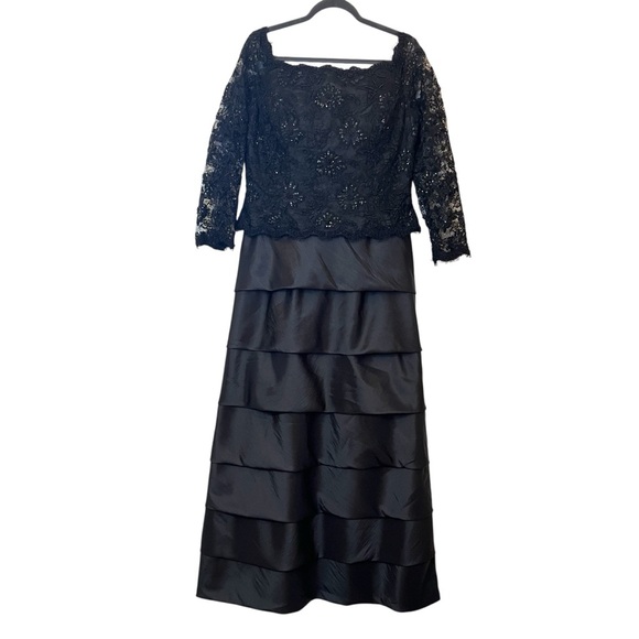 JOVANI Beaded Lace Gown Dress Mother Bride Evening Formal Black Tie Size 14 - Picture 1 of 10